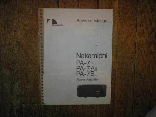PA-7 II PA-7A II PA-7E II Amplifier Service Manual